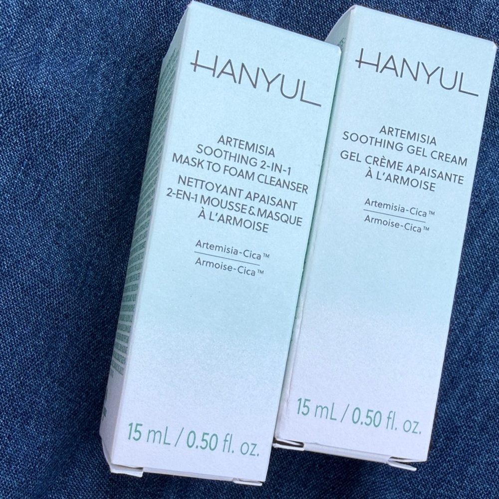 HANYUL Artemisia Soothing Cleanser and Artemisia Soothing Gel Cream 15ML each